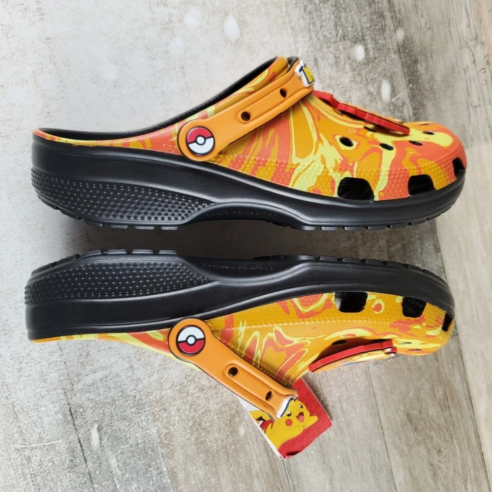 Crocs x Pokemon Classic Clog Sandals Men 9 / Womens 11 Orange Yellow Slingback